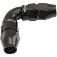 590 Series PTFE 90° Dual Hose Ends -4AN - Black Finish