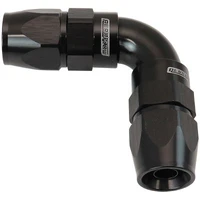 590 Series PTFE 90° Dual Hose Ends -6AN - Black Finish