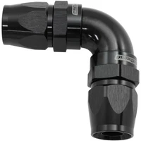 590 Series PTFE 90° Dual Hose Ends -8AN - Black Finish