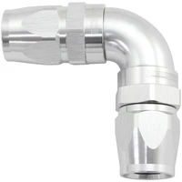 590 Series PTFE 90° Dual Hose Ends -12AN - Silver Finish