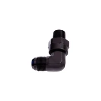 90 Deg 1/4" NPT Male Swivel To -8AN Flare Adapter - Black