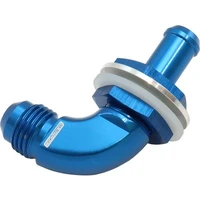 90 Degree Fuel Cell Bulkhead -6AN to 3/8" Barb - Blue Finish