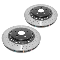 5000 Series Cross-Drilled & Dimpled Brake Disc Rotor Left Black Hat