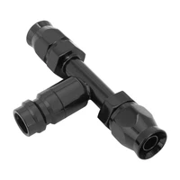 Hose End Air Conditioning 304 Stainless Straight Inline Charge Port -06, Black