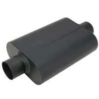 Muffler 3.00in Black Compact Flow Chamber II Centre Inlet To 3.00in Centre Outlet 9.75" x 13" x 4" body