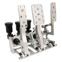 Racing Hydraulic Pedals Box, Lightweight Aluminium, Floor Mount, Brake, Clutch, Accelerator Pedal with .750" Bore Master Cylinders, Raw, Kit