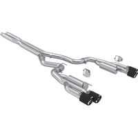 2024+ Ford Mustang 5.0L T304 SS 3in Cat-Back Exhaust w/ Quad Carbon Fiber Tips (Valve Delete)