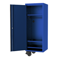 27" USA Sumo Series Side Cabinet - 3 Fixed Shelves + Clothes Hang Rail - Blue/Black