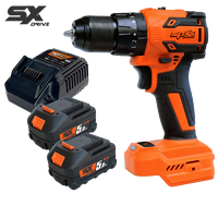 18v 10mm - 3/8" Brushless 2 Speed Hammer Drill Driver Kit - 5.0Ah X2 - SX Drive