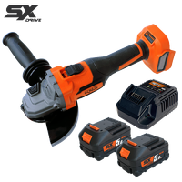 18v 125mm - 5" Brushless 6 Speed Angle Grinder Kit - 5.0Ah X2 - SX Drive