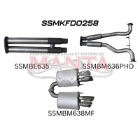 3in Full System With Centre Hotdogs, Rear Mufflers & Quad Tips (MUSTANG V8 FN 18+)