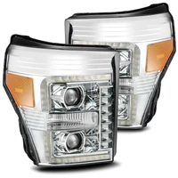 11-16 Ford F-350 SD LUXX LED Proj Headlights Plank Style Chrm w/Activ Light/Seq Signal/DRL