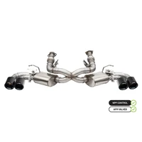 3.0 Inch Cat-Back 4 Valve Dual Rear Exit NPP Exhaust System with Carbon Fiber and Black PVD Flat Cut Tips 20-25 Chevrolet Corvette