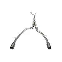 3.0 Inch True Dual Catback Exhaust System with Dual Rear Exit and Flat Cut 5.0 Inch Gunmetal PVD Tips 21-24 Dodge RAM TRX 144.6 Inch Wheel Base