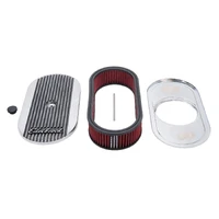 Air Cleaner Elite II Oval Single 4-Bbl Carb 2 5In Red Element Polished