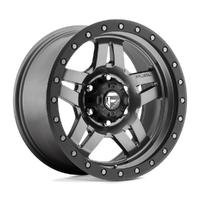 Anza D558 17x8.5 6x139.7 +6mm Matte Gunmetal Black Bead Ring
