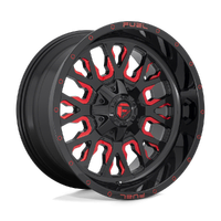 Stroke D612 17x9 5x114.3/5x127 -12mm Gloss Black Red Tint (Clear Coat)