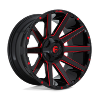 Contra D643 20x9 5x114.3/5x127 +1mm Gloss Black Red Tint (Clear Coat)