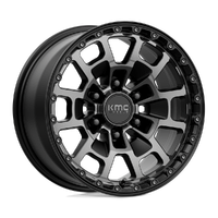 Summit KM718 17x8.5 6x139.7 +18mm Satin Black Gray Tint Clear Coat