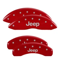 Set Of 4 Caliper Covers Engraved Front And Rear Jeep Red Finish Silver Characters 2011-2011 Jeep Grand Cherokee Caliper Covers