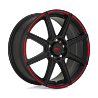 CS8 MR142 15x6.5 5x100/5x114.3 +40mm Satin Black Red