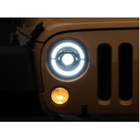 07-18 Jeep Wrangler JK Axial Series LED Headlights- Black Housing (Clear Lens)