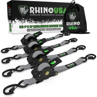Retractable Ratchet Straps (4Pk 1Inx10Ft) (Gray)