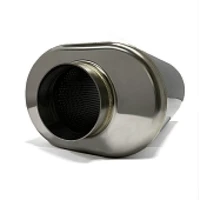 3.5in x 12.0in OAL SS304 Oval Muffler - Polished